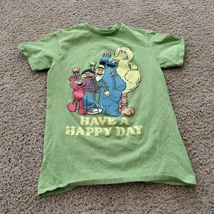 Elmo sesame Street green shirt no size tag but small looking